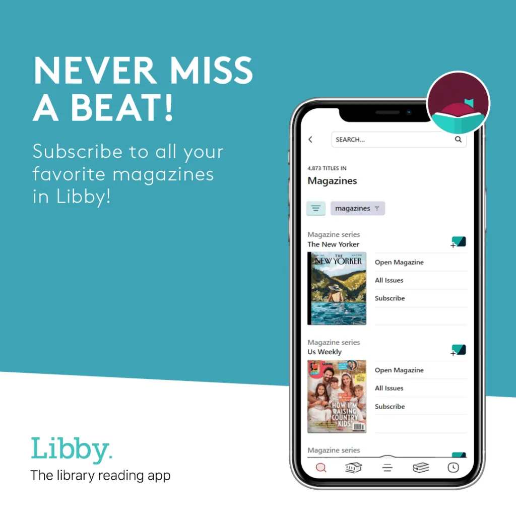 Magazines in the Libby app on a phone